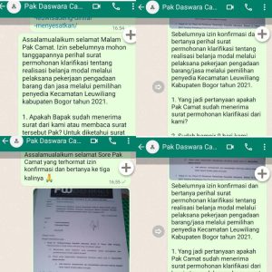 Hindari Pertanyaan Surat Klarifikasi Pengadaan, Camat Leuwiliang Blokir Nomor Wartawan 