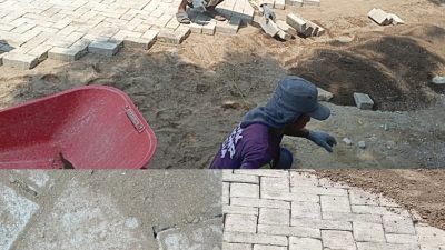 Diduga Dikerjakan Asal Jadi Proyek Paving Di SDN Noreh 5 Diminta Dibongkar