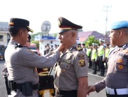 Upacara kenaikan Pangkat Anggota Polres Lahat Jelang Purna Bakti