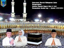 Sekertaris Daerah Kabupaten Lahat Candra, SH.MH Mengucapkan Selamat Bupati Lahat Dan Istri Menunaikan Ibadah Haji 1 Syawal 14444 H /2023