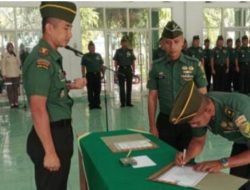 Dandim 0405/ Lahat Sumsel Memimpin Upacara Serah Terima Jabatan Korps Raport Satuan, Kepada Mayor Inf. Sugeng Purwadi