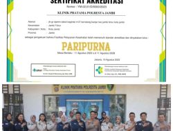 Akhirnya Klinik Pratama Polresta Jambi Terima Sertifikat Akreditasi “PARIPURNA”