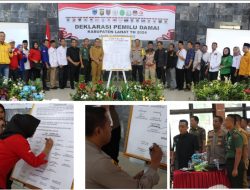 Kapolres Lahat Hadiri Penanda Tanganan Deklarasi Damai Pemilu 2024